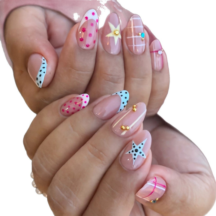 Artificial fingernails with creative geometric accents Stornfield