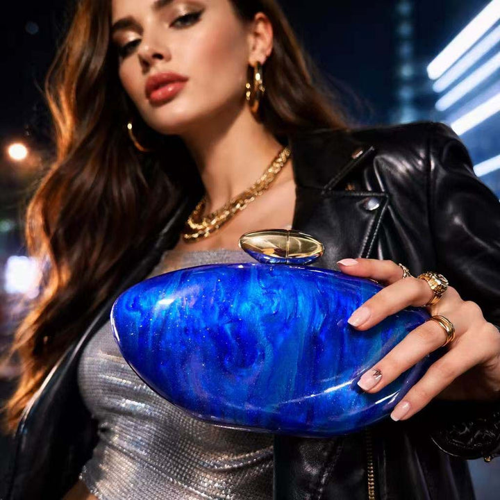 Luxurious Marble-Effect Clutch
