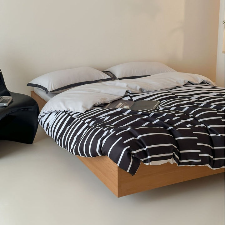 Duvet cover set made of cotton satin with Boho-Ethno pattern and reversible function