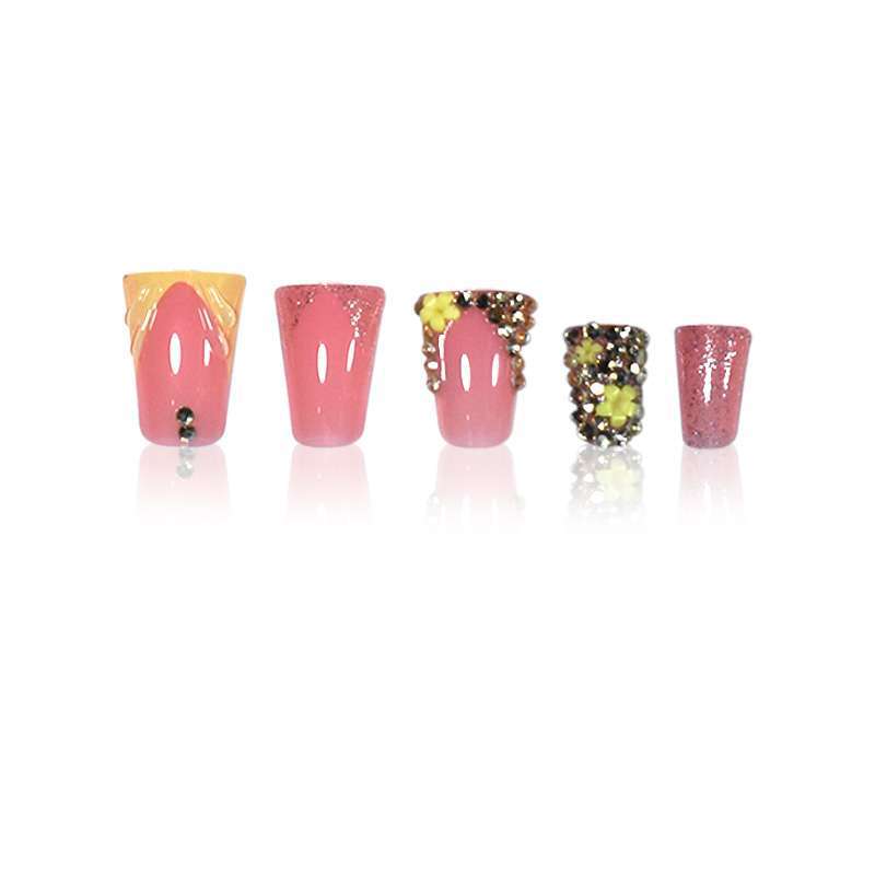 Decorative Floral and Rhinestone Press-On Nails Stornfield