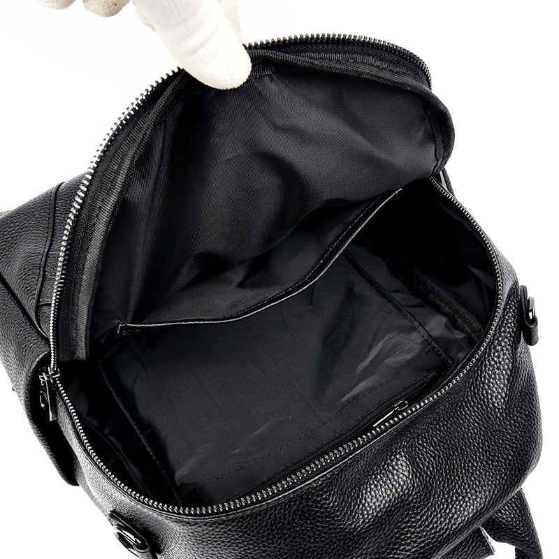 Vintage-Inspired Textured Leather Backpack Stornfield