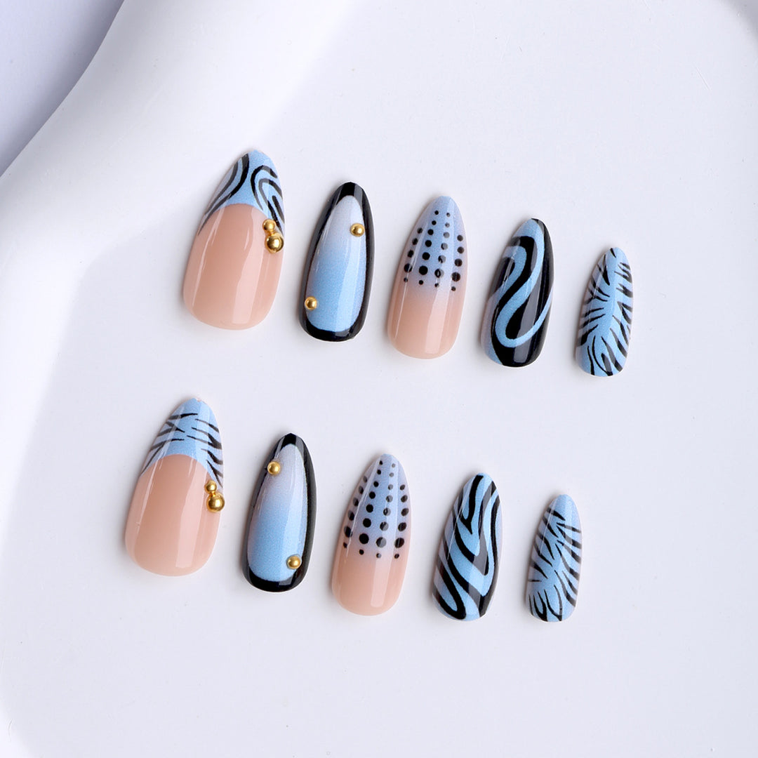 Artificial nails with modern animal design and glossy finish Stornfield