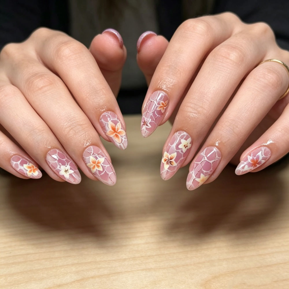 Artistic Floral-Patterned Press-On Nails Stornfield