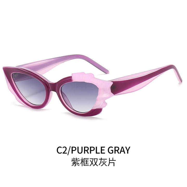Ladies Cat-Eye Sunglasses with Eye-Catching Flower Frame Stornfield