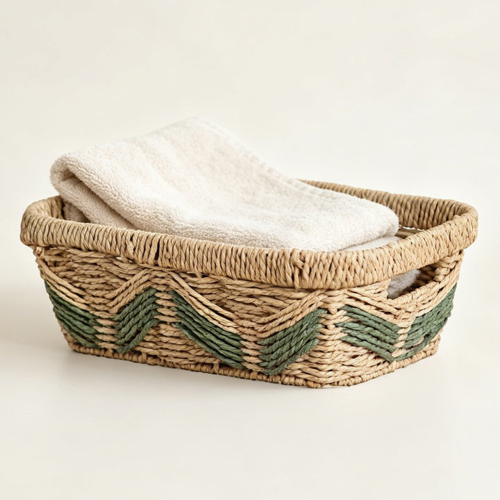Handmade storage basket with decorative pattern Stornfield