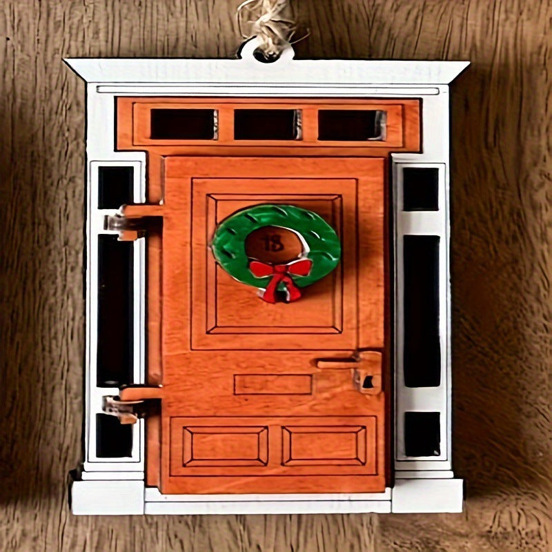 Holiday-Themed Wooden Door Decor