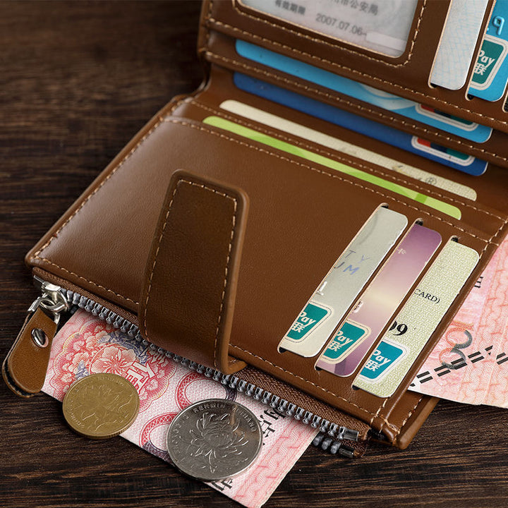 Zippered Leather Card Holder