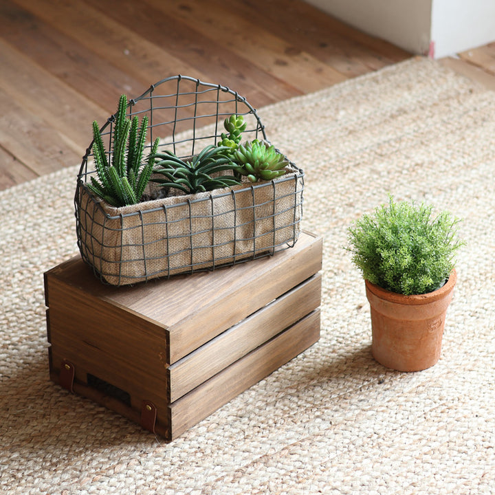Decorative wire basket with jute bag Stornfield