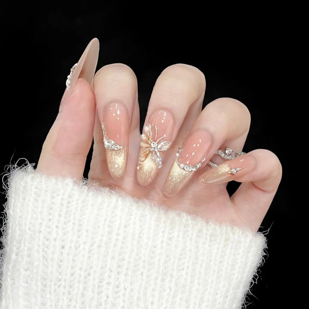 Elegant Butterfly-Accent Press-On Nail Set Stornfield