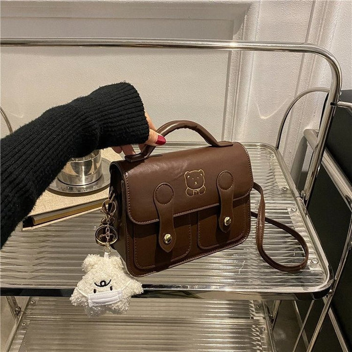 Cute Cartoon-Embellished Mini Satchel