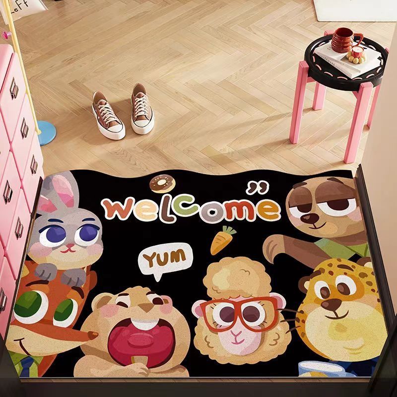 Whimsical Animal-Themed Welcome Mat