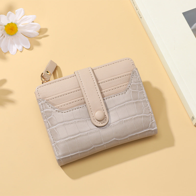 Compact Crocodile-Texture Zip Card Wallet Stornfield