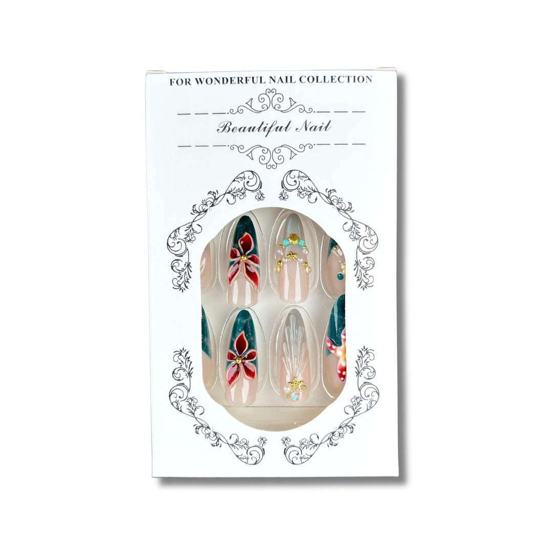 Floral-Embellished Luxury Press-On Nail Set