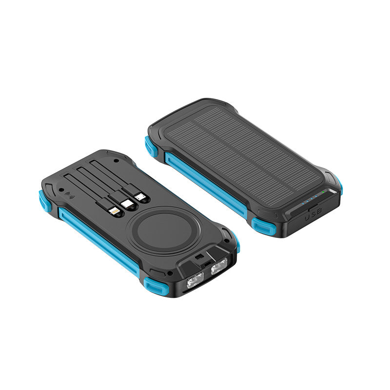Solar power bank with multifunctional ports and LED light Stornfield