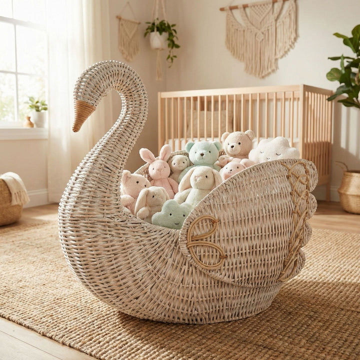 Playful laundry basket in the shape of a swan Stornfield