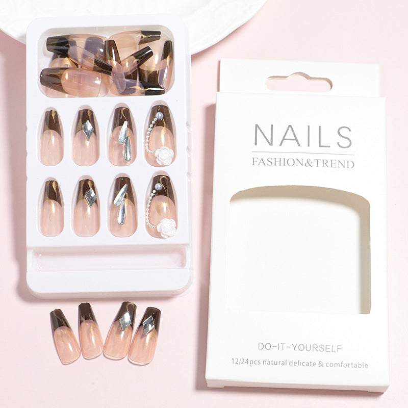 Decorative Press-On Nail Set with 3D Accents Stornfield