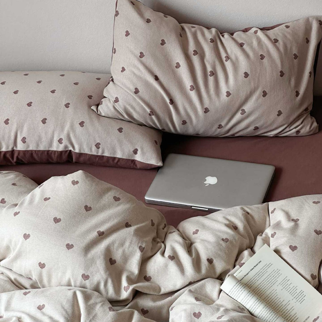 Cherry-Print Cotton Jersey Duvet Cover Set with Matching Pillowcases