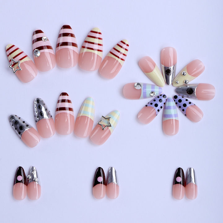 Artificial nails with creative patterns and 3D accents Stornfield