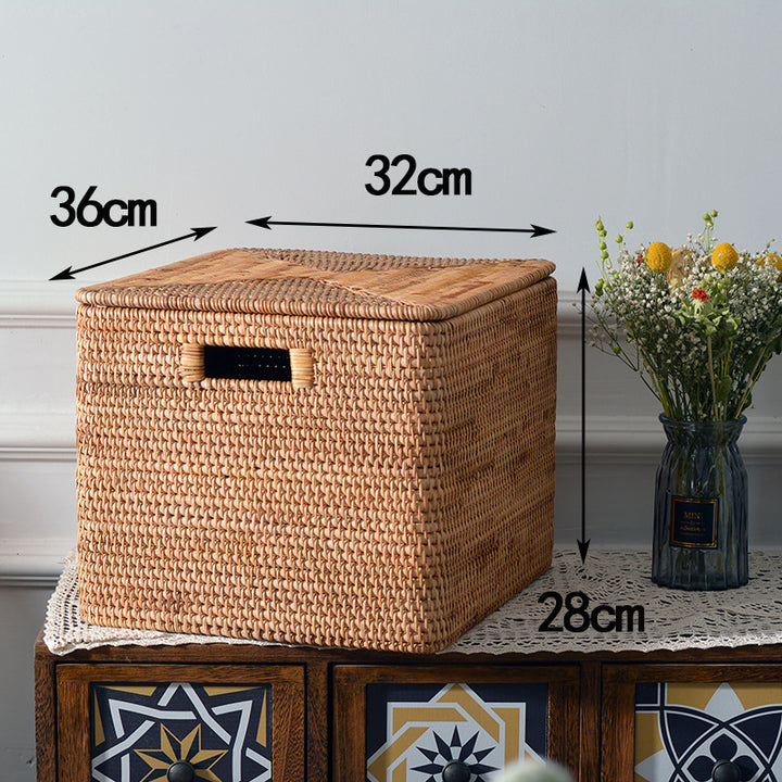Women rectangular rattan storage basket Stornfield