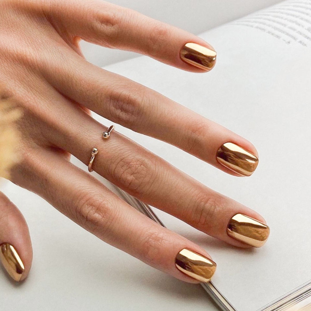Stylish Metallic Press-On Nails