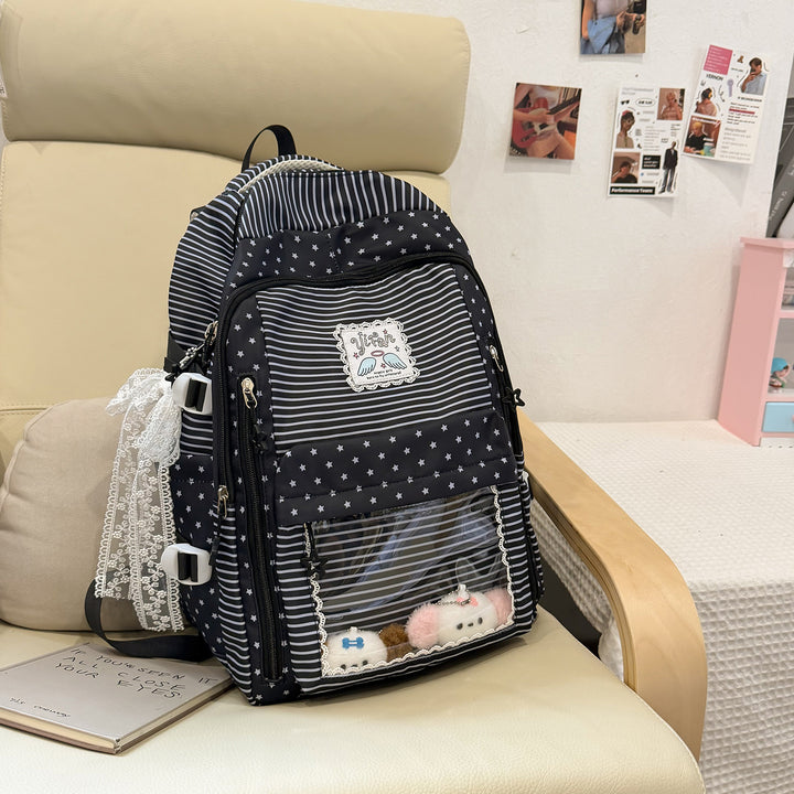 Trendy Striped School Backpack Stornfield