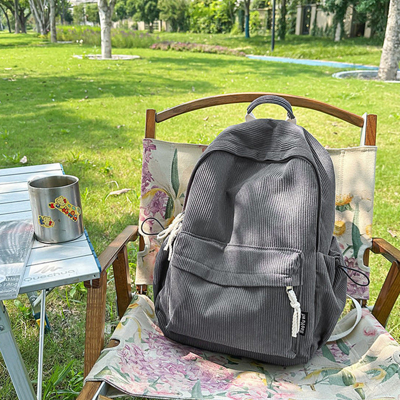 Corduroy Textured Casual Backpack Stornfield