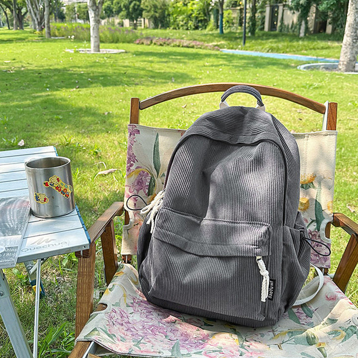 Corduroy Textured Casual Backpack Stornfield