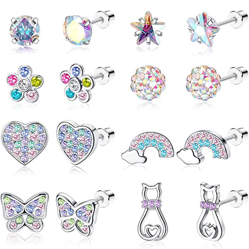 Sparkling Gemstone Stud Earrings Set Stornfield