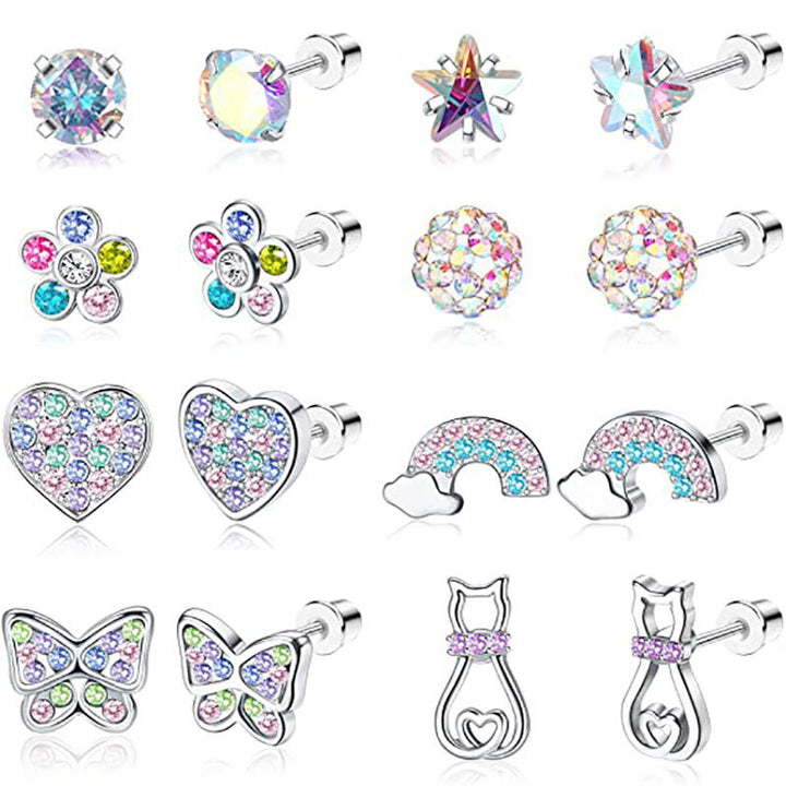 Sparkling Gemstone Stud Earrings Set Stornfield