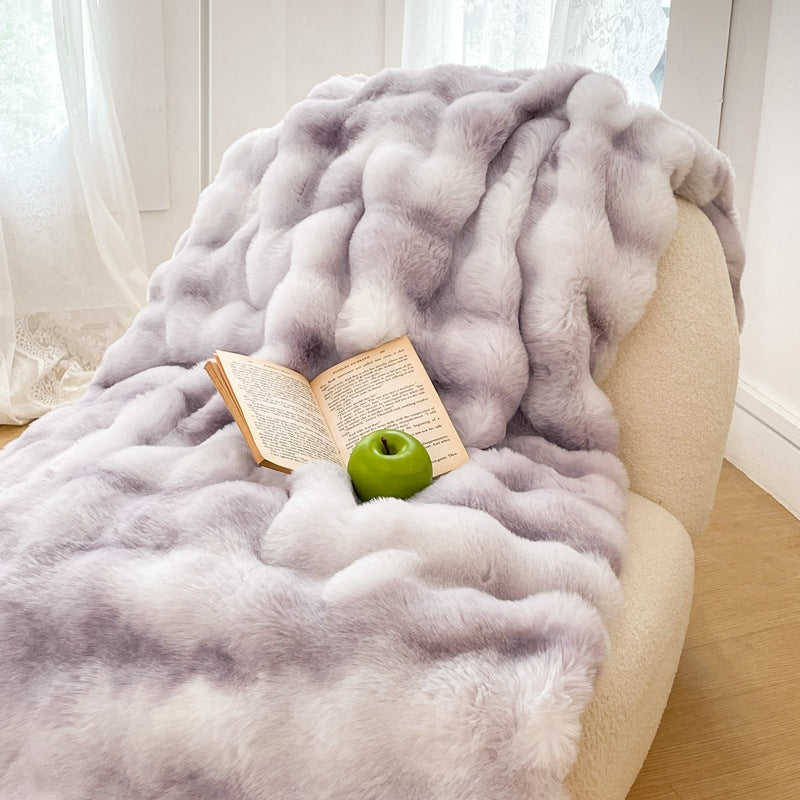 Plush Faux Fur Throw Blanket