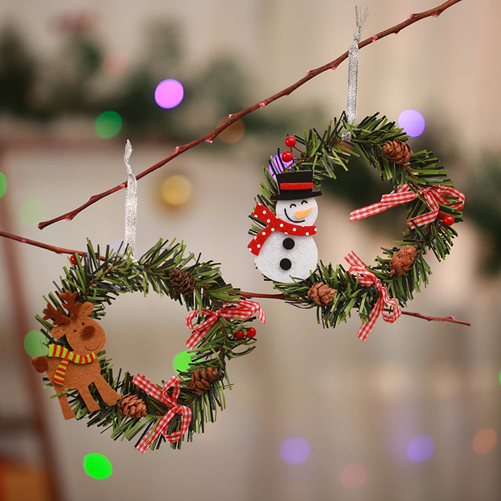 Festive Pine Cone Wreath with Reindeer Decoration Stornfield