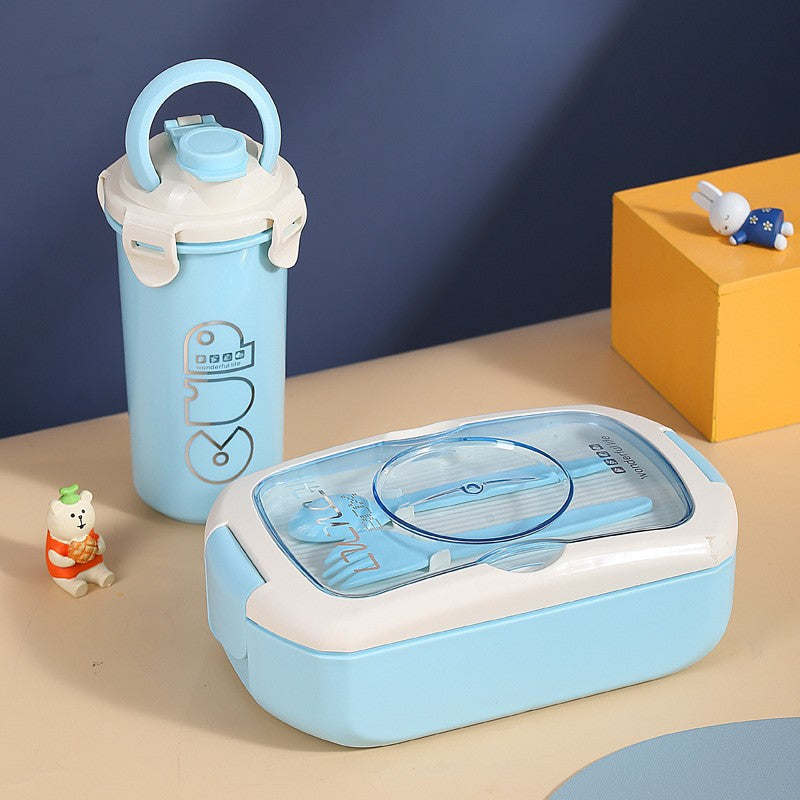 Portable Lunch Box with Integrated Water Bottle