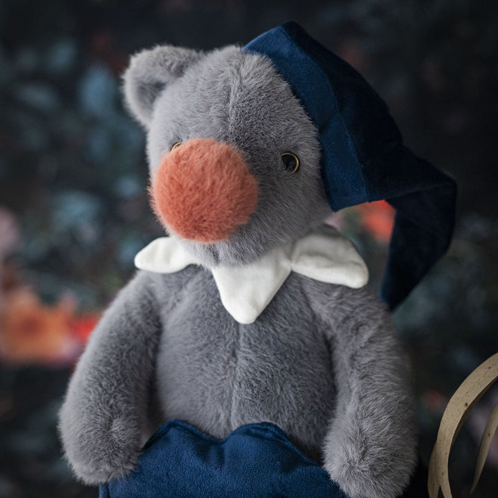 Plush Comforter Soft Stuffed Toy with Velvet Nightcap and Pom-Pom Nose