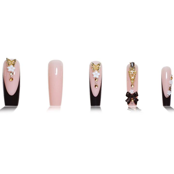 Luxurious 3D Floral Press-On Nail Art Stornfield