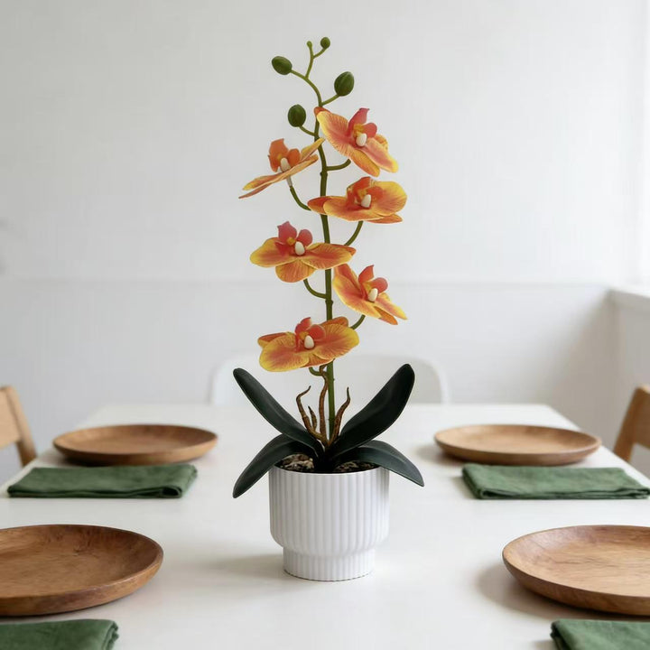 Elegant Artificial Orchid Plant Display for Home Decor