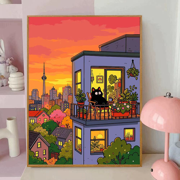 Playful Cat-Themed Decorative Wall Canvas Art Stornfield