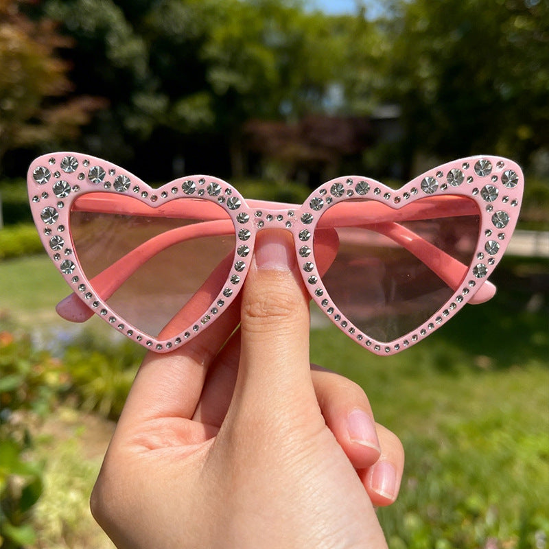 Rhinestone-Accented Heart-Shaped Sunglasses Stornfield