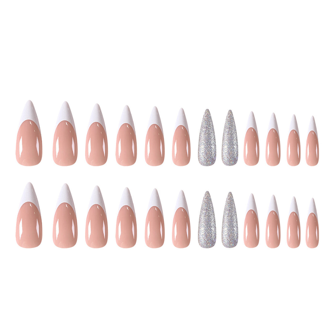 Elegant rhinestone lace artificial nails Stornfield