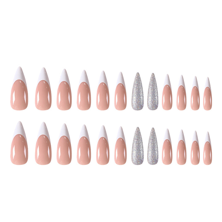 Elegant rhinestone lace artificial nails Stornfield