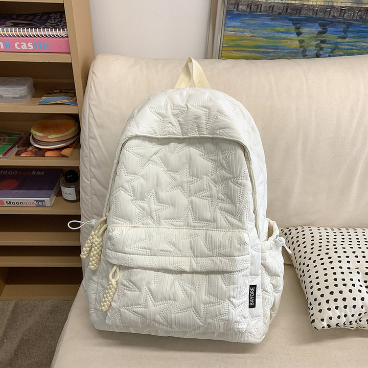 Quilted Backpack with Decorative Charm Stornfield