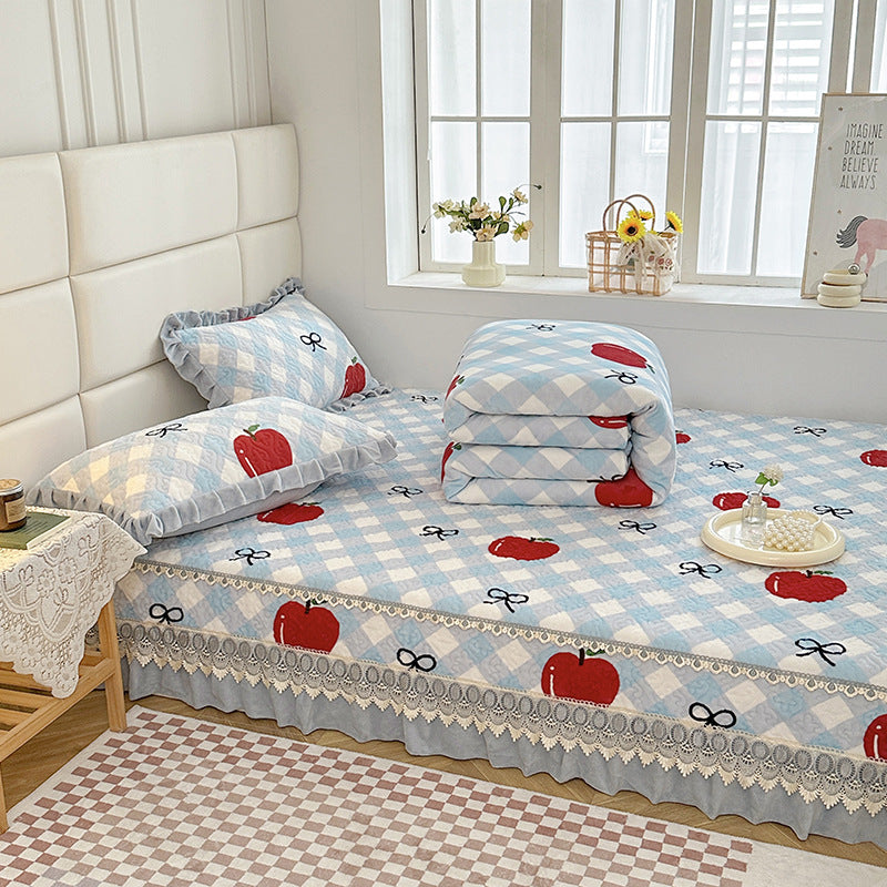 Elegant Embroidered Quilted Bedspread