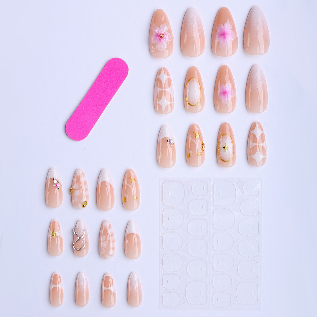 Artificial nails with luxurious 3D decorations and creative designs Stornfield