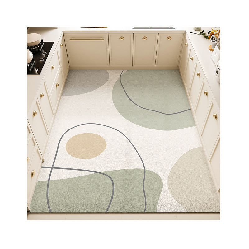 Floral Pattern Kitchen Rug