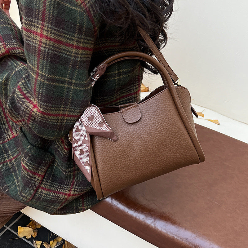 Elegant Textured Handheld Satchel