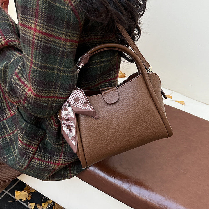 Elegant Textured Handheld Satchel