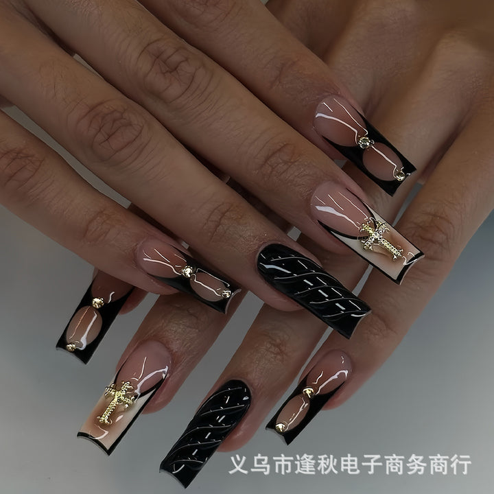Decorative Long Press-On Nail Extensions Stornfield