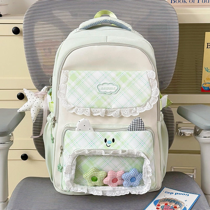Stylish Multi-Pocket Backpack with Cute Decorative Accents Stornfield