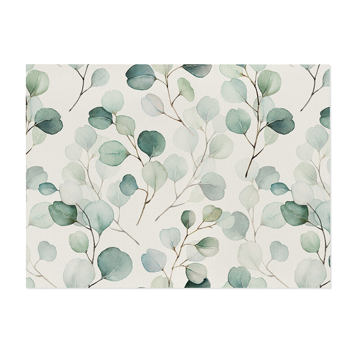 Botanical Printed Cotton-Linen Rectangular Dining Placemat with Non-Slip Backing