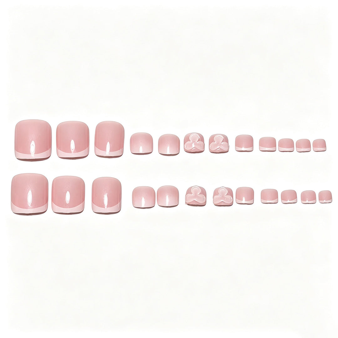 Decorative Press-On Nail Art Tips with Bow Design Stornfield