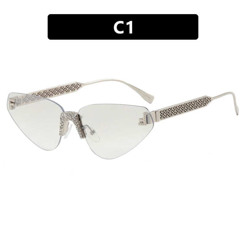 Women Designer Cat Eye Sunglasses with Sparkling Rhinestone Embellishment Stornfield